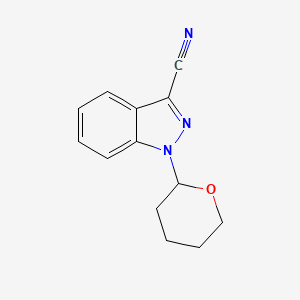 molecular formula C13H13N3O B1415529 1-(Tetrahydro-2H-pyran-2-YL)-1H-indazole-3-carbonitrile CAS No. 1337881-85-2