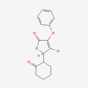 2(5H)-Furanone, 4-bromo-5-(2-oxocyclohexyl)-3-phenoxy-