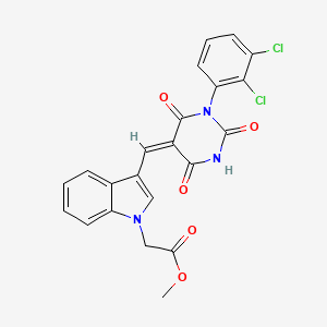 methyl (3-{(E)-[1-(2,3-dichlorophenyl)-4-hydroxy-2,6-dioxo-1,6-dihydropyrimidin-5(2H)-ylidene]methyl}-1H-indol-1-yl)acetate