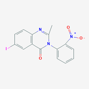 molecular formula C15H10IN3O3 B14155409 6-iodo-2-methyl-3-(2-nitrophenyl)quinazolin-4(3H)-one CAS No. 374598-97-7