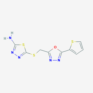 5-(((5-(Thiophen-2-yl)-1,3,4-oxadiazol-2-yl)methyl)thio)-1,3,4-thiadiazol-2-amine