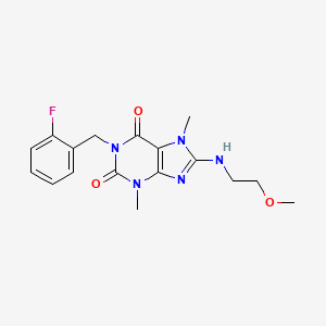 molecular formula C17H20FN5O3 B14155430 1-[(2-Fluorophenyl)methyl]-8-(2-methoxyethylamino)-3,7-dimethylpurine-2,6-dione CAS No. 327098-43-1