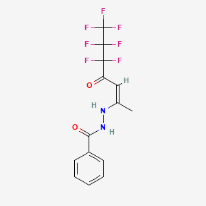 N'-[(2Z)-5,5,6,6,7,7,7-heptafluoro-4-oxohept-2-en-2-yl]benzohydrazide