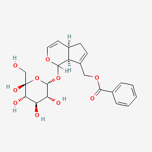 ((1R,6S)-2-((2S,3R,4R,5S,6S)-3,4,5,6-tetrahydroxy-6-(hydroxymethyl)oxan-2-yl)oxy-3-oxabicyclo(4.3.0)nona-4,8-dien-9-yl)methyl benzoate