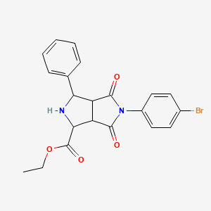 molecular formula C21H19BrN2O4 B14155555 Ethyl 5-(4-bromophenyl)-4,6-dioxo-3-phenyloctahydropyrrolo[3,4-c]pyrrole-1-carboxylate CAS No. 4591-05-3