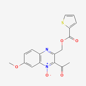 (3-Acetyl-6-methoxy-4-oxidoquinoxalin-4-ium-2-yl)methyl thiophene-2-carboxylate