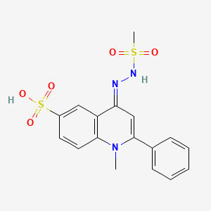 molecular formula C17H17N3O5S2 B14155596 1-Methyl-4-(2-(methylsulfonyl)hydrazono)-2-phenyl-1,4-dihydroquinoline-6-sulfonic acid CAS No. 50380-19-3