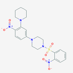 1-[(2-Nitrophenyl)sulfonyl]-4-[4-nitro-3-(piperidin-1-yl)phenyl]piperazine