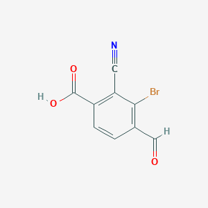 molecular formula C9H4BrNO3 B1415565 3-Bromo-2-cyano-4-formylbenzoic acid CAS No. 1805015-84-2