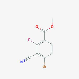 molecular formula C9H5BrFNO2 B1415566 Methyl 4-bromo-3-cyano-2-fluorobenzoate CAS No. 1805523-83-4