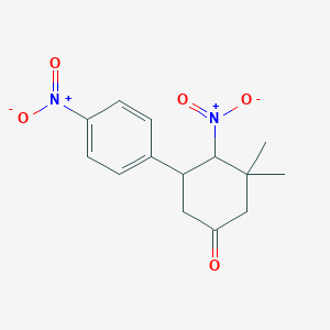 molecular formula C14H16N2O5 B14155683 3,3-Dimethyl-4-nitro-5-(4-nitrophenyl)cyclohexanone CAS No. 696649-61-3