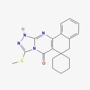 9-(methylsulfanyl)-5H-spiro[benzo[h][1,2,4]triazolo[3,4-b]quinazoline-6,1'-cyclohexan]-7(11H)-one