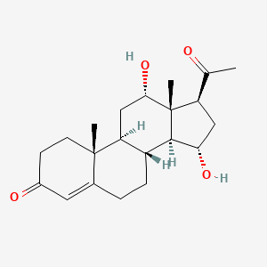 molecular formula C21H30O4 B14155731 (8R,9S,10R,12S,13S,14S,15S,17S)-17-acetyl-12,15-dihydroxy-10,13-dimethyl-1,2,6,7,8,9,11,12,14,15,16,17-dodecahydrocyclopenta[a]phenanthren-3-one CAS No. 6947-43-9