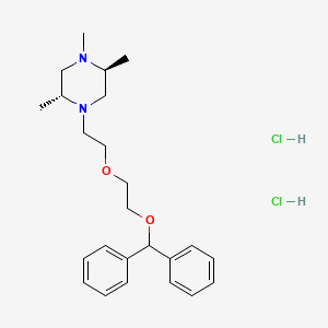 molecular formula C24H36Cl2N2O2 B14155772 Piperazine, 1-(2-(2-(diphenylmethoxy)ethoxy)ethyl)-2,4,5-trimethyl-, dihydrochloride, (E)- CAS No. 10140-09-7