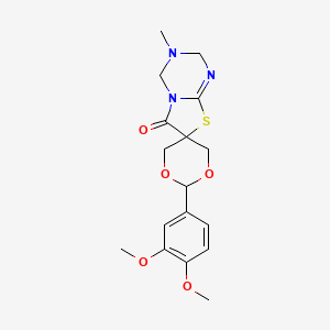 2-(3,4-dimethoxyphenyl)-3'-methyl-3',4'-dihydro-2'H-spiro[1,3-dioxane-5,7'-[1,3]thiazolo[3,2-a][1,3,5]triazin]-6'-one