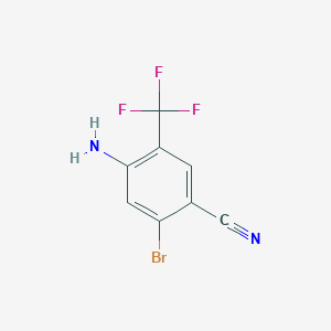 molecular formula C8H4BrF3N2 B1415580 5-Bromo-4-cyano-2-(trifluoromethyl)aniline CAS No. 1805416-60-7