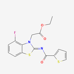 Ethyl [(2Z)-4-fluoro-2-[(thiophene-2-carbonyl)imino]-1,3-benzothiazol-3(2H)-yl]acetate