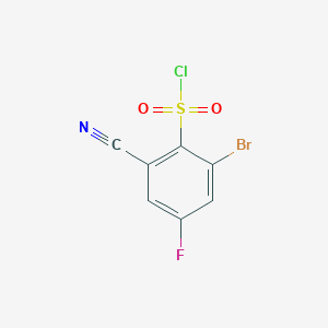 molecular formula C7H2BrClFNO2S B1415585 2-Bromo-6-cyano-4-fluorobenzenesulfonyl chloride CAS No. 1805484-08-5