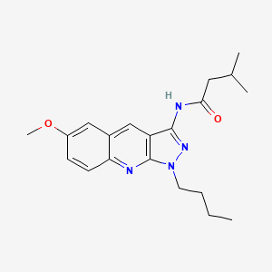 molecular formula C20H26N4O2 B14155871 N-(1-butyl-6-methoxypyrazolo[3,4-b]quinolin-3-yl)-3-methylbutanamide CAS No. 713126-52-4