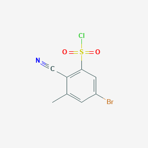 molecular formula C8H5BrClNO2S B1415596 5-Bromo-2-cyano-3-methylbenzenesulfonyl chloride CAS No. 1805101-98-7