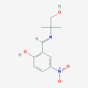 molecular formula C11H14N2O4 B14155972 2-{(E)-[(1-hydroxy-2-methylpropan-2-yl)imino]methyl}-4-nitrophenol CAS No. 25458-15-5