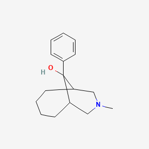 molecular formula C16H23NO B14155990 8-Azabicyclo[4.3.1]decan-10-ol, 8-methyl-10-phenyl- CAS No. 4075-32-5