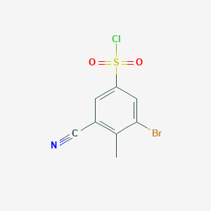 molecular formula C8H5BrClNO2S B1415605 3-Bromo-5-cyano-4-methylbenzenesulfonyl chloride CAS No. 1805487-45-9