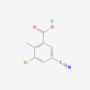 molecular formula C9H6BrNO2 B1415606 3-Bromo-5-cyano-2-methylbenzoic acid CAS No. 1807019-17-5