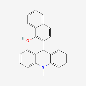 molecular formula C24H19NO B14156095 1-Naphthalenol, 2-(9,10-dihydro-10-methyl-9-acridinyl)- CAS No. 72517-59-0