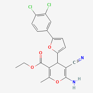 ethyl 6-amino-5-cyano-4-[5-(3,4-dichlorophenyl)furan-2-yl]-2-methyl-4H-pyran-3-carboxylate