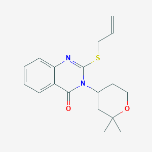 molecular formula C18H22N2O2S B14156158 3-(2,2-Dimethyloxan-4-yl)-2-prop-2-enylsulfanylquinazolin-4-one CAS No. 303051-13-0