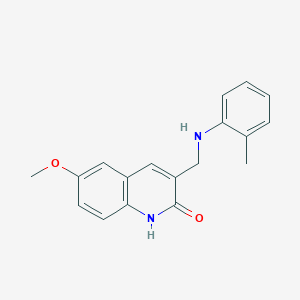 6-methoxy-3-[(2-methylanilino)methyl]-1H-quinolin-2-one