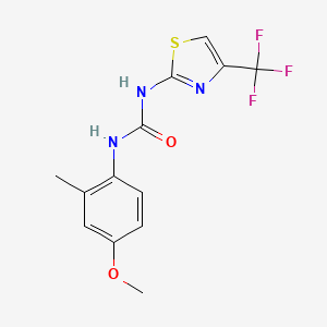 molecular formula C13H12F3N3O2S B14156215 1-(4-Methoxy-2-methylphenyl)-3-[4-(trifluoromethyl)-2-thiazolyl]urea CAS No. 625118-40-3