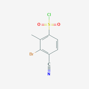 molecular formula C8H5BrClNO2S B1415626 3-Bromo-4-cyano-2-methylbenzenesulfonyl chloride CAS No. 1805020-55-6