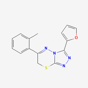 molecular formula C15H12N4OS B14156263 3-(furan-2-yl)-6-(2-methylphenyl)-7H-[1,2,4]triazolo[3,4-b][1,3,4]thiadiazine CAS No. 862485-01-6