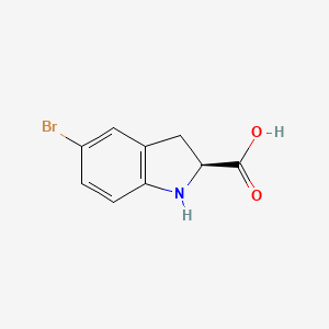 molecular formula C9H8BrNO2 B1415632 (2S)-5-溴-2,3-二氢-1H-吲哚-2-羧酸 CAS No. 1344389-49-6