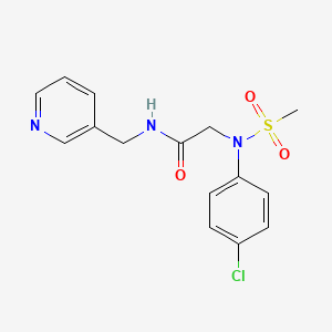 molecular formula C15H16ClN3O3S B14156325 N~2~-(4-chlorophenyl)-N~2~-(methylsulfonyl)-N-(pyridin-3-ylmethyl)glycinamide CAS No. 6077-68-5