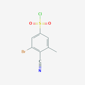 molecular formula C8H5BrClNO2S B1415633 3-Bromo-4-cyano-5-methylbenzenesulfonyl chloride CAS No. 1805414-35-0
