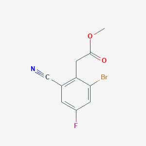 molecular formula C10H7BrFNO2 B1415635 Methyl 2-bromo-6-cyano-4-fluorophenylacetate CAS No. 1805596-06-8