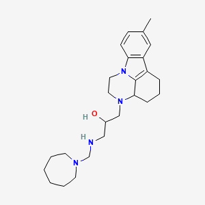 1-(Azepan-1-ylmethylamino)-3-(12-methyl-1,4-diazatetracyclo[7.6.1.05,16.010,15]hexadeca-9(16),10(15),11,13-tetraen-4-yl)propan-2-ol