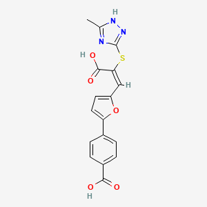 4-[5-[(E)-2-carboxy-2-[(5-methyl-1H-1,2,4-triazol-3-yl)sulfanyl]ethenyl]furan-2-yl]benzoic acid