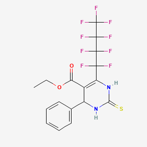 molecular formula C17H13F9N2O2S B14156396 Ethyl 6-(nonafluorobutyl)-4-phenyl-2-sulfanylidene-1,2,3,4-tetrahydropyrimidine-5-carboxylate CAS No. 281189-83-1