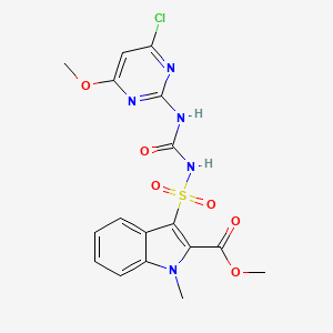 molecular formula C17H16ClN5O6S B14156419 methyl 3-{[(4-chloro-6-methoxypyrimidin-2-yl)carbamoyl]sulfamoyl}-1-methyl-1H-indole-2-carboxylate CAS No. 163125-48-2