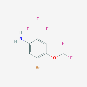 molecular formula C8H5BrF5NO B1415643 5-Bromo-4-difluoromethoxy-2-(trifluoromethyl)aniline CAS No. 1807039-96-8