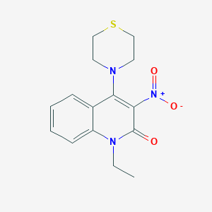 1-Ethyl-3-nitro-4-thiomorpholin-4-ylquinolin-2-one