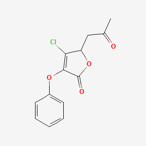 molecular formula C13H11ClO4 B14156600 2(5H)-Furanone, 4-chloro-5-(2-oxopropyl)-3-phenoxy- CAS No. 88969-74-8