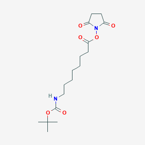 molecular formula C17H28N2O6 B1415666 辛酸，8-[[(1,1-二甲基乙氧基)羰基]氨基]-, 2,5-二氧代-1-吡咯烷基酯 CAS No. 149414-80-2