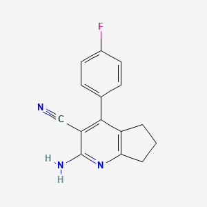 B14156685 2-amino-4-(4-fluorophenyl)-6,7-dihydro-5H-cyclopenta[b]pyridine-3-carbonitrile CAS No. 327098-36-2