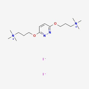 molecular formula C16H32I2N4O2 B14156687 Ammonium, (3,6-pyridazinediylbis(oxytrimethylene))bis(trimethyl-, dibromide CAS No. 109697-44-1