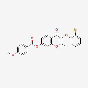 3-(2-bromophenoxy)-2-methyl-4-oxo-4H-chromen-7-yl 4-methoxybenzoate